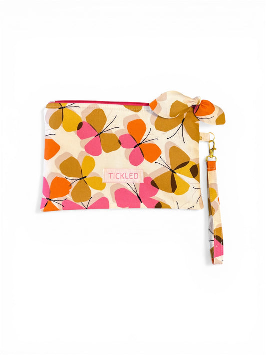 Pouch with wristlet strap