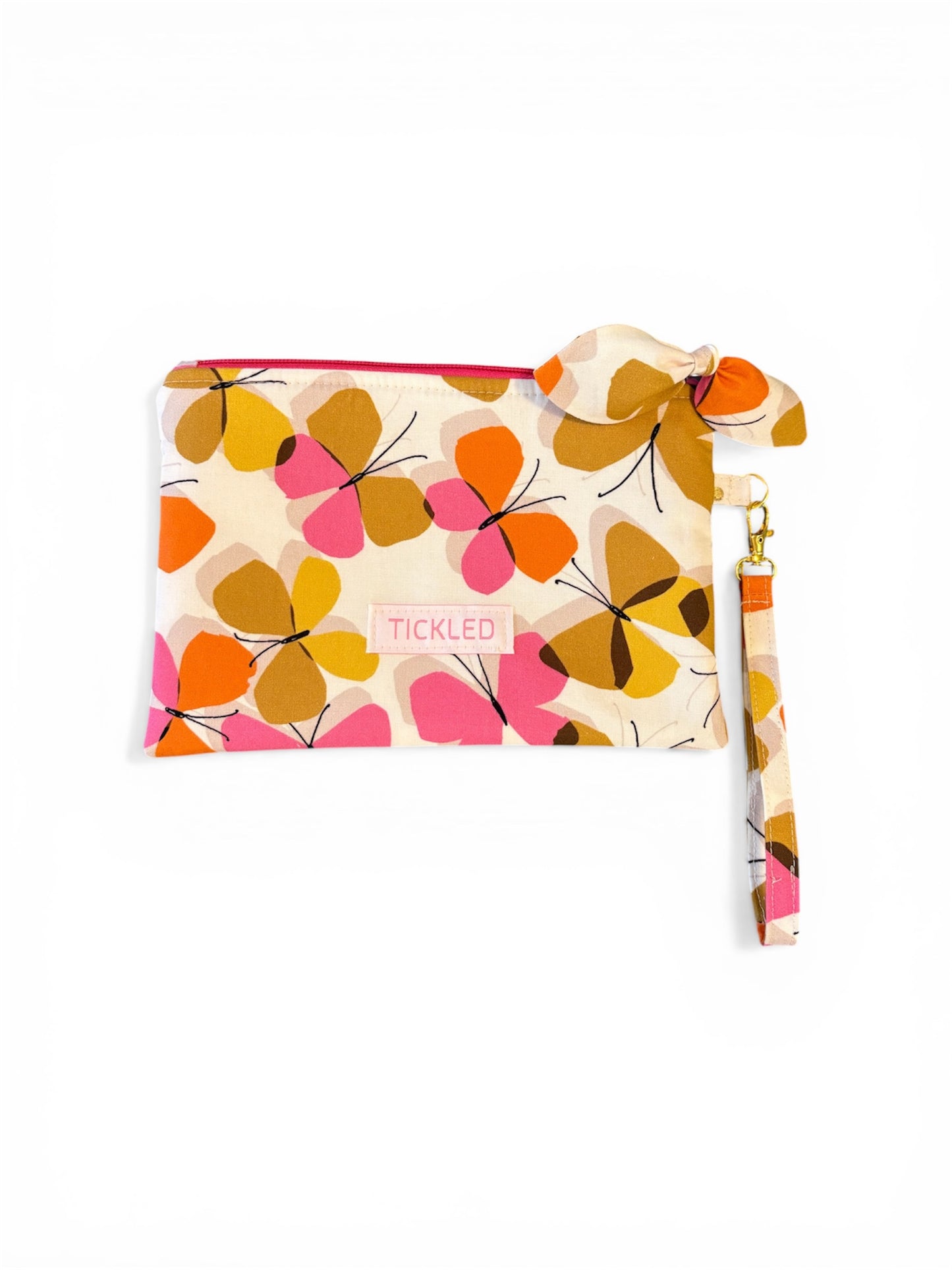 Pouch with wristlet strap