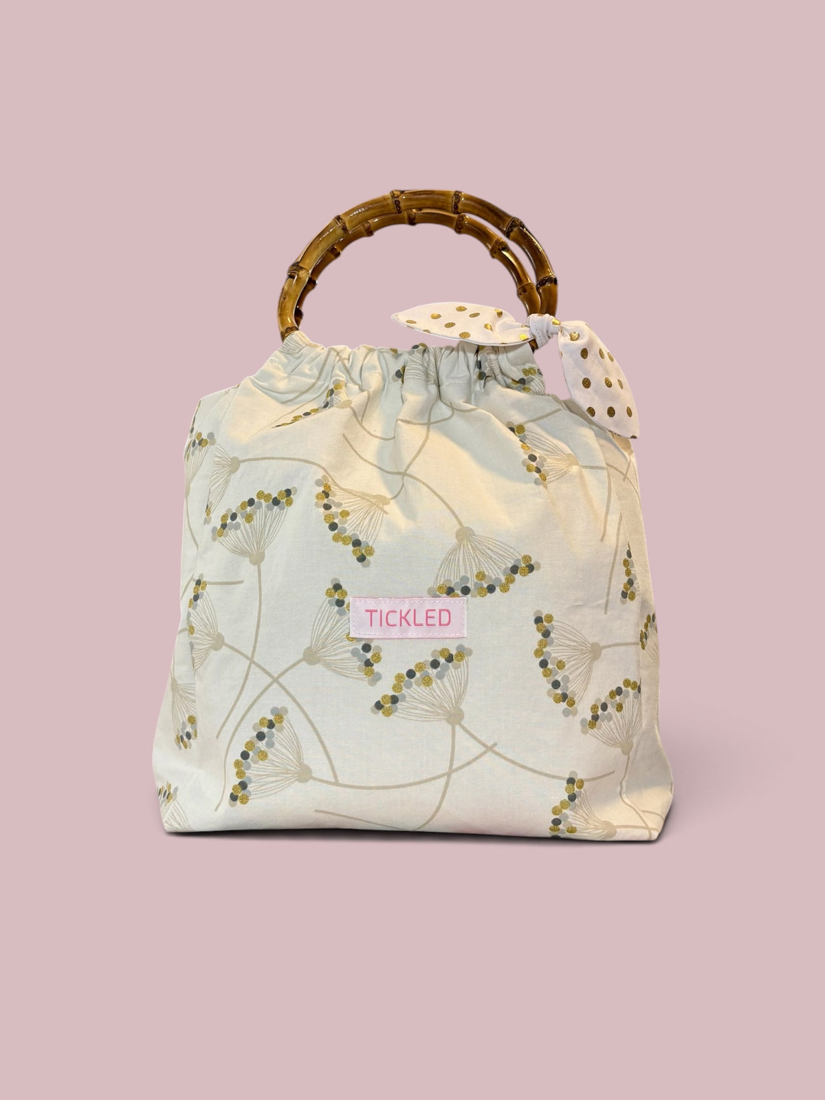 Bamboo handle tote bag